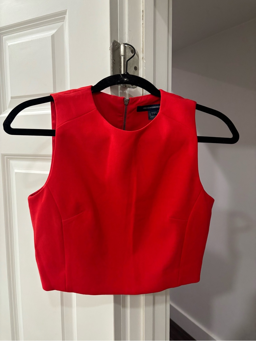 French Connection Red Sleeveless Crop Top